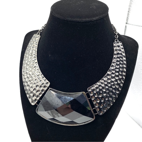 Necklace Bundle of Six Silver Tone Black + Bracelet - Picture 7 of 12